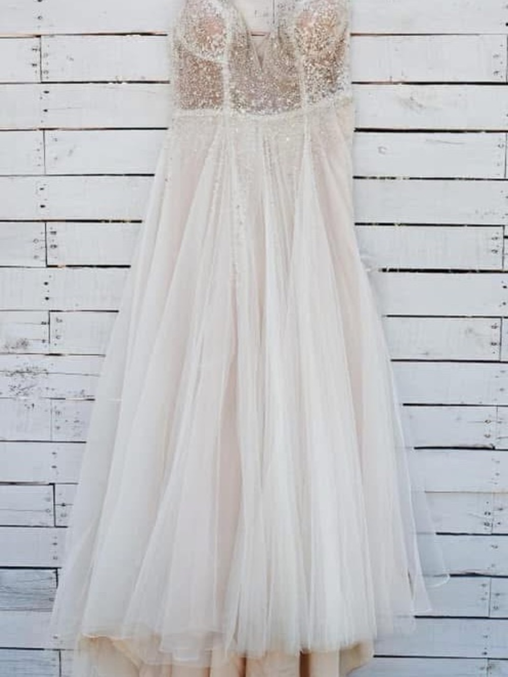 David's Bridal Galina Signature SWG837 Dress & Veil Size 14 | Bustled/Cleaned - Picture 7 of 11